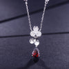 DOUBLE-R Elegant Classic 1.0ct Natural Amethyst Pendant Necklace Real 925 Sterling Silver Fine Wedding Jewelry For Women