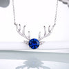 DOUBLE-R Fine Jewelry Created Sapphire Antlers Necklaces & Pendants Genuine 925 Sterling Silver Necklaces Brand New Jewelry