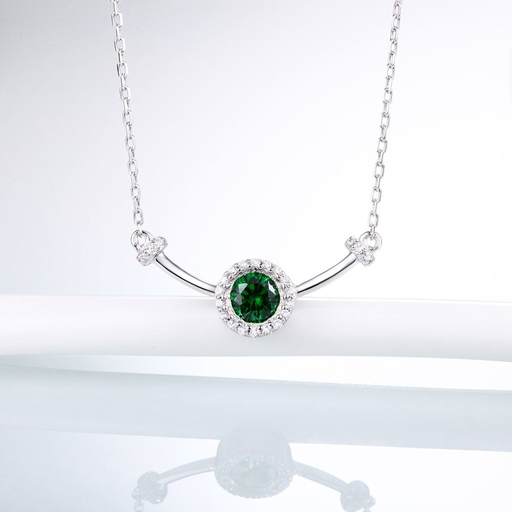 DOUBLE-R Fine Jewelry Created Sapphire Necklaces Genuine 925 Sterling Silver Necklaces Brand New Jewelry