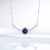 DOUBLE-R Fine Jewelry Created Sapphire Necklaces Genuine 925 Sterling Silver Necklaces Brand New Jewelry