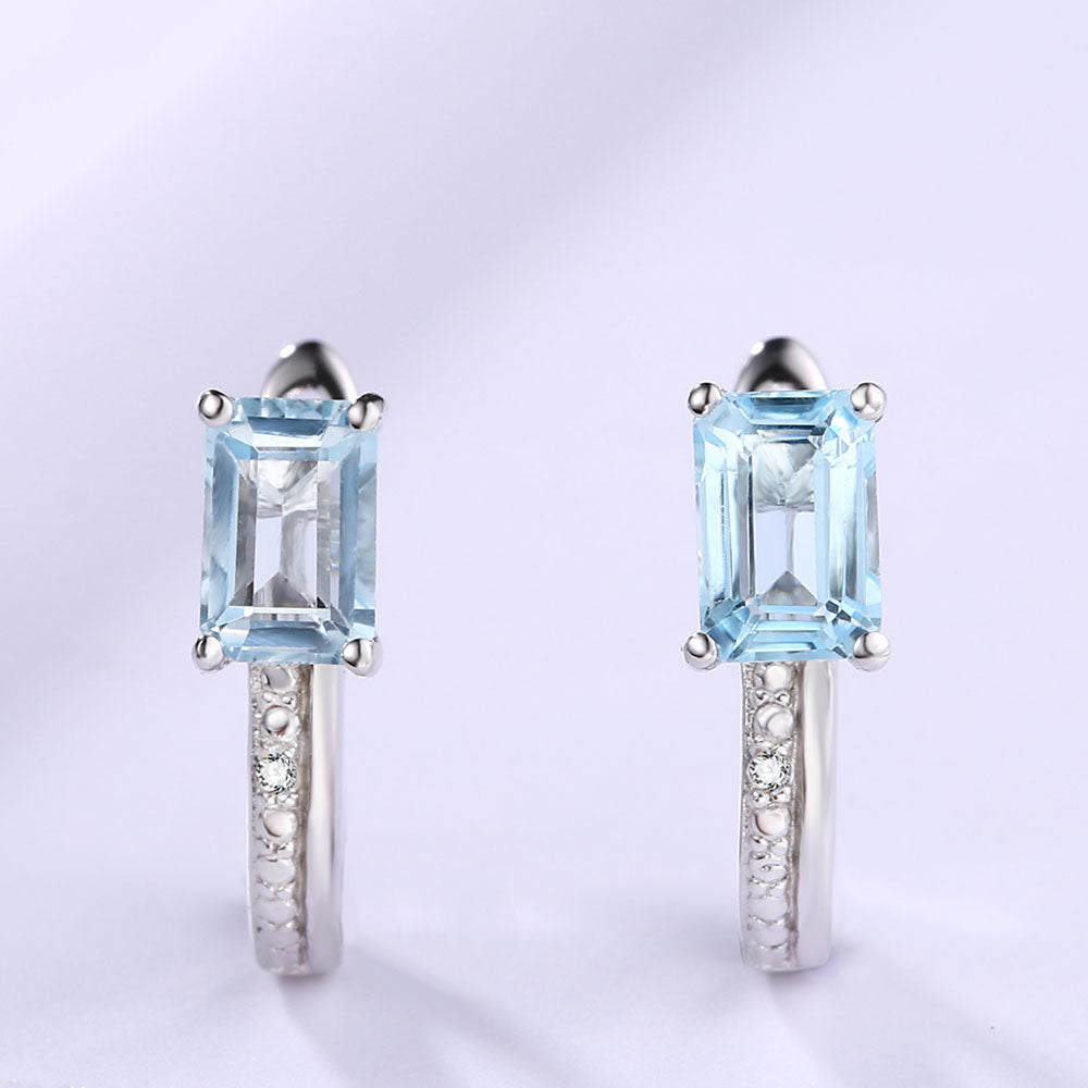 DOUBLE-R Genuine Diamond Clip Earrings Female 1.2ct Yellow Citrine Natural Earring Silver 925 Gemstone Bridal Jewelry Women Gift