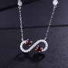 DOUBLE-R Genuine Natural Garnet Necklaces Real 925 Sterling Silver Pendants Necklaces Fine Wedding Jewelry For Women