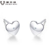 DOUBLE-R Heart 0.01ct Diamond Earrings Female 925 Sterling Silver Romantic Anniversary Stud Earrings Diamond Jewelry Customized