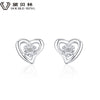 DOUBLE-R Heart 0.025ct Diamond Earrings Women 925 Sterling Silver Stud Earrings Romantic Valentine'S D Gift Diamond-Jewelry