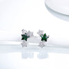 DOUBLE-R Lovely Star Earrings For Girls 925 Sterling Silver Stud Earring With Created Ruby Rose Gemstone Jewelry