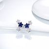 DOUBLE-R Lovely Star Earrings For Girls 925 Sterling Silver Stud Earring With Created Ruby Rose Gemstone Jewelry