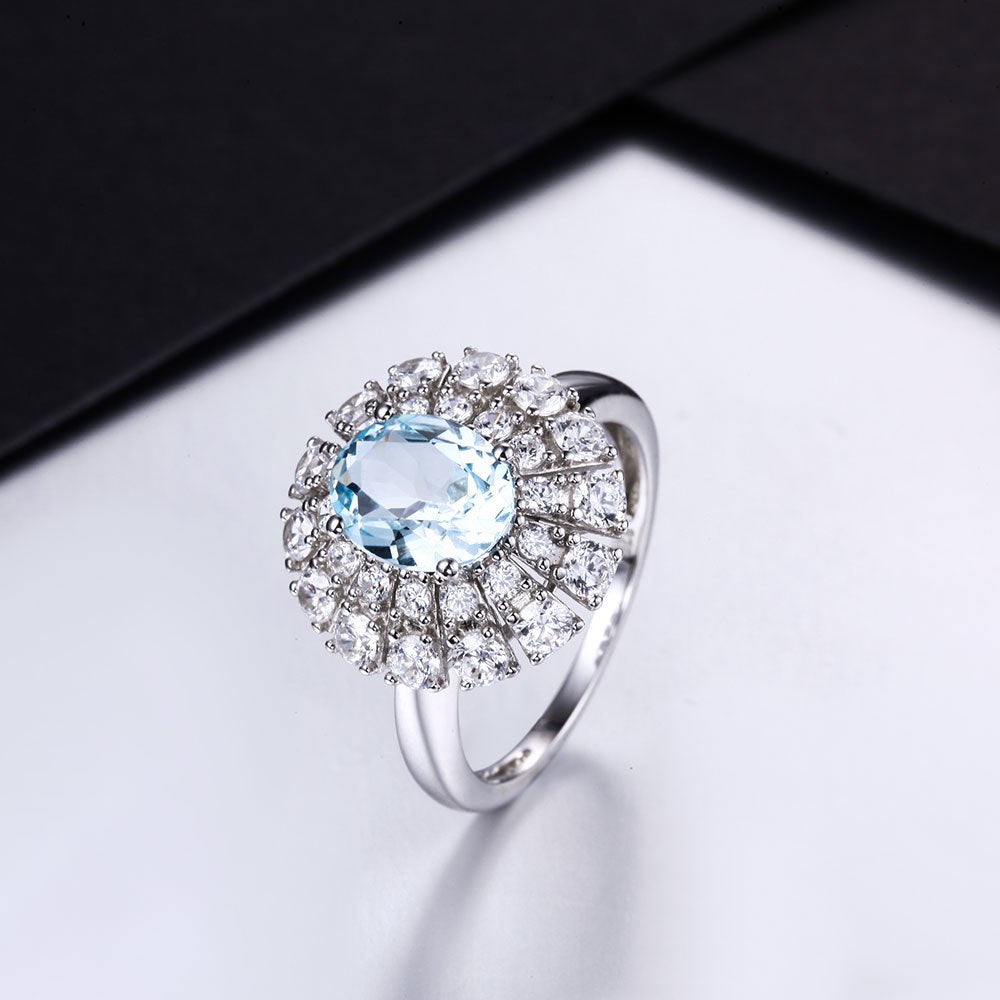 DOUBLE-R Natural Amethyst Gemstone Solid 925 Sterling Silver Rings Embroidery