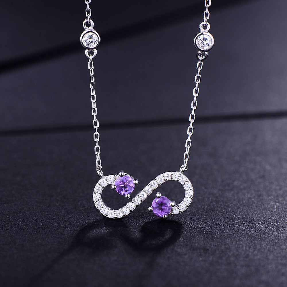 DOUBLE-R Natural Amethyst Necklaces Genuine 925 sterling silver jewelry Necklaces & Pendants fine wedding Jewelry for women