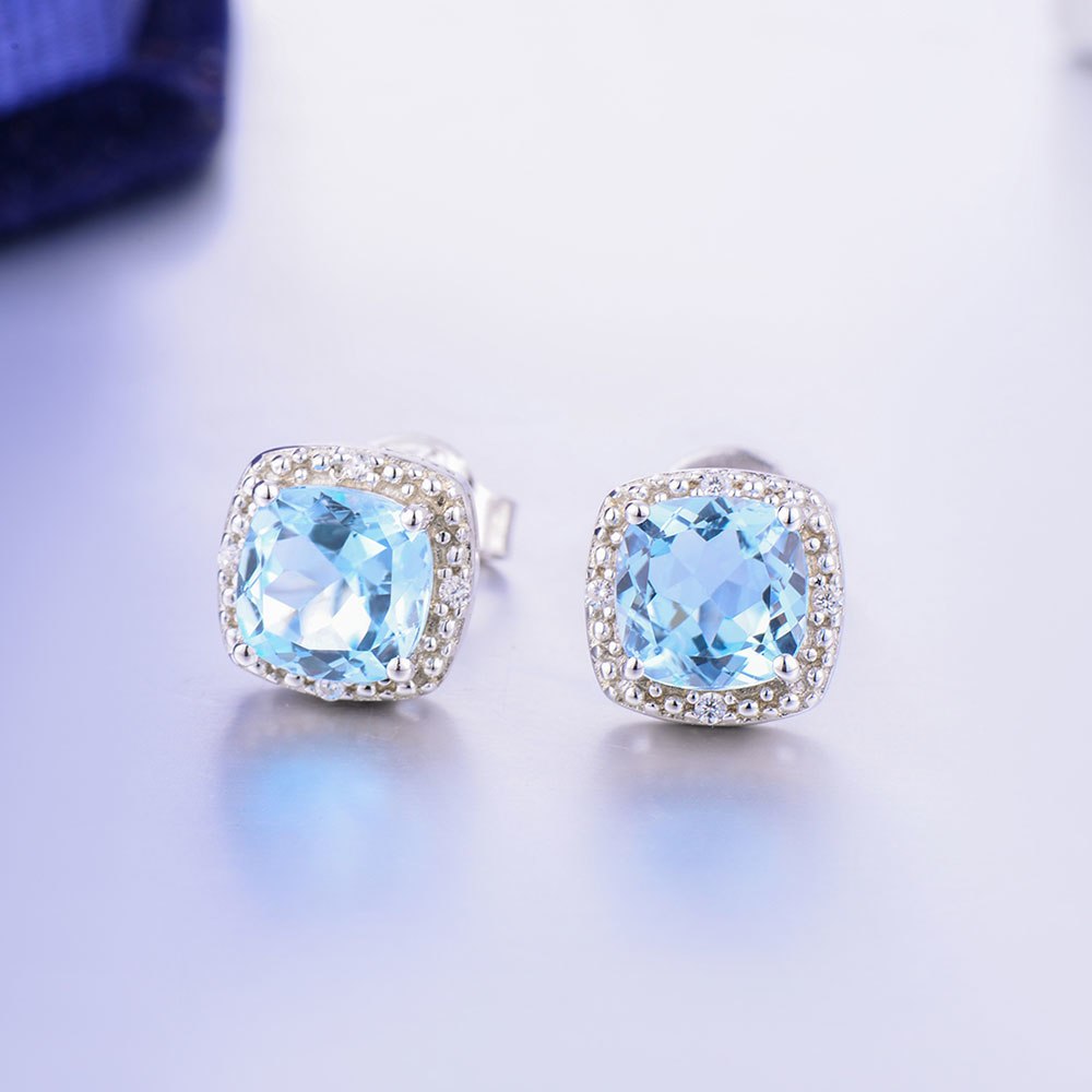 DOUBLE-R Natural Citrine Gemstone 925 Sterling Silver Earrings For Women Vintage Costume Jewelry