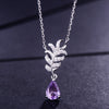 DOUBLE-R Natural High Quality 0.9ct Amethyst Pendants Necklaces Genuine Solid 925 Sterling Silver Fine Jewelry for Women