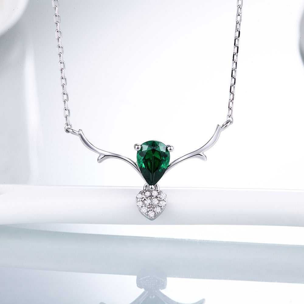 DOUBLE-R Real 925 Sterling Silver Created Sapphire Necklaces & Pendants for women sterling-silver-jewelry Necklaces