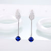 DOUBLE-R Real 925 Sterling Silver Earring With Created Sapphire Gemstone Jewelry Earrings For women