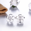 DOUBLE-R Real 925 Sterling Silver Stud Earrings Created white Topaz Fine Wedding Jewelry Earrings For women