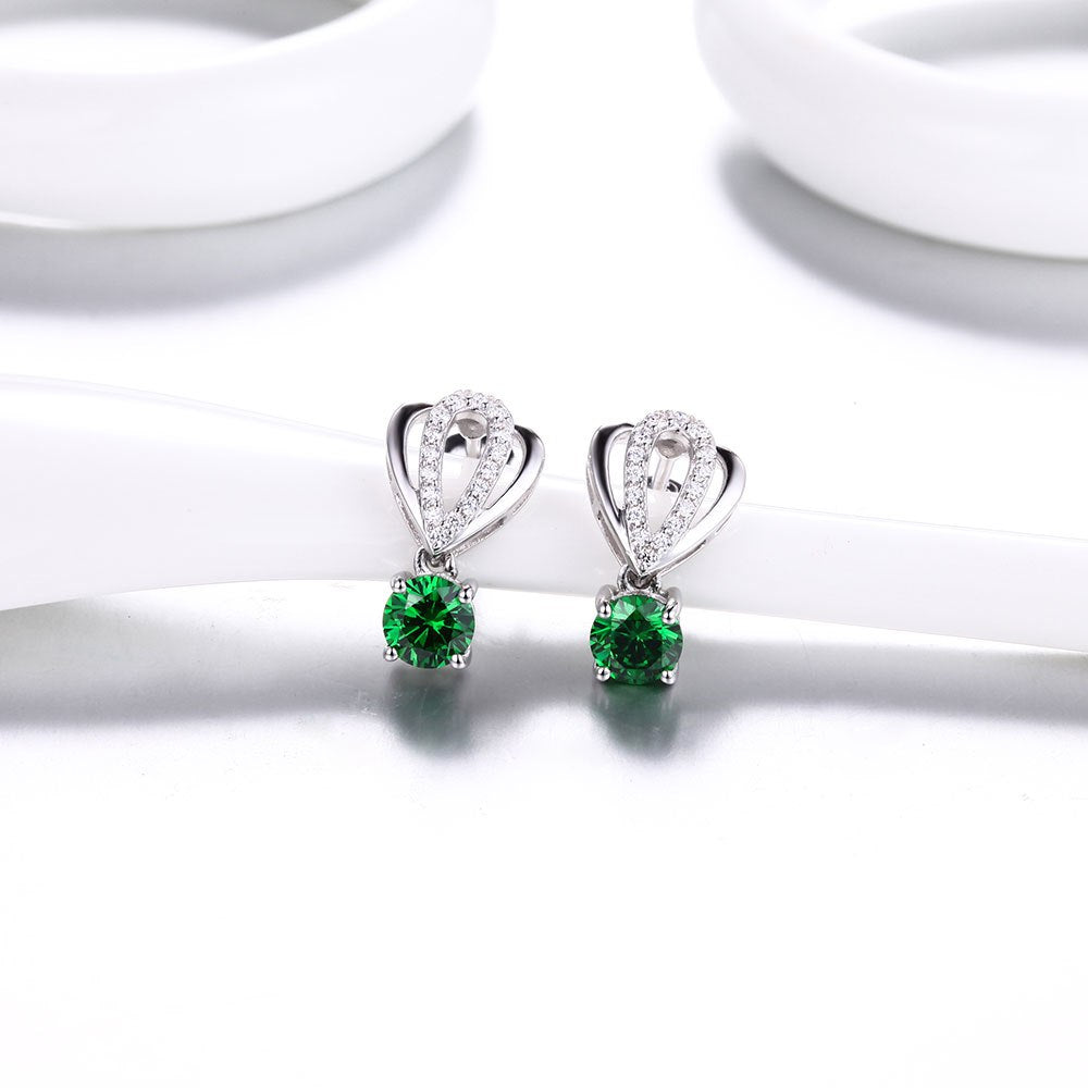 DOUBLE-R Real 925 sterling silver Drop earrings for women Created Sapphire Gemstone Earrings Fine Wedding Jewelry