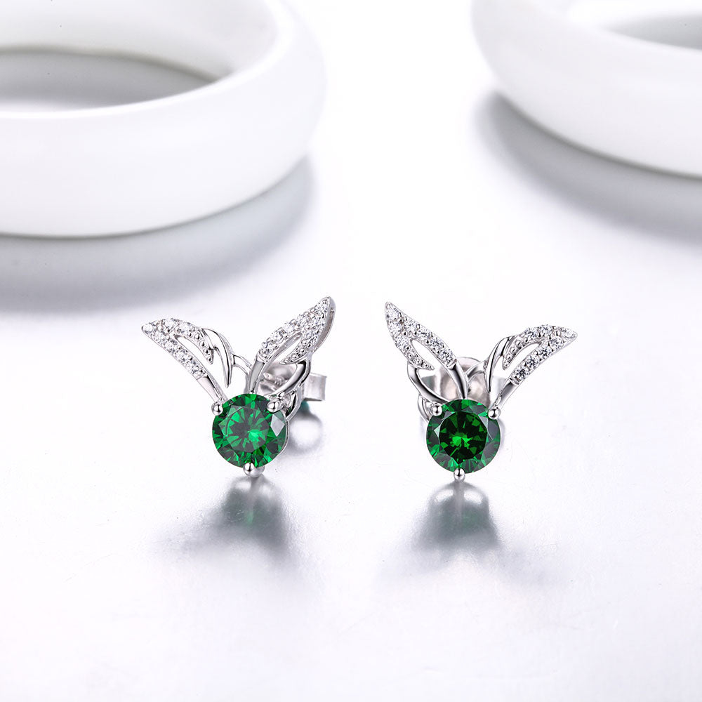 DOUBLE-R Real 925 sterling silver earrings for women Created Sapphire Gemstone Earrings Fine Wedding Jewelry