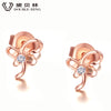 DOUBLE-R Rose Gold Diamond 0.04ct SI1 Earrings Women 925 Sterling Silver Stud Earrings Valentine'S D Fine Jewelry CAE00541SA-3