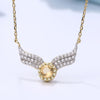 DOUBLE-R sterling-silver-jewelry 0.35 Ct Genuine Natural Citrine 925 Sterling Silver Pendant Necklace Fine Jewelry for Women