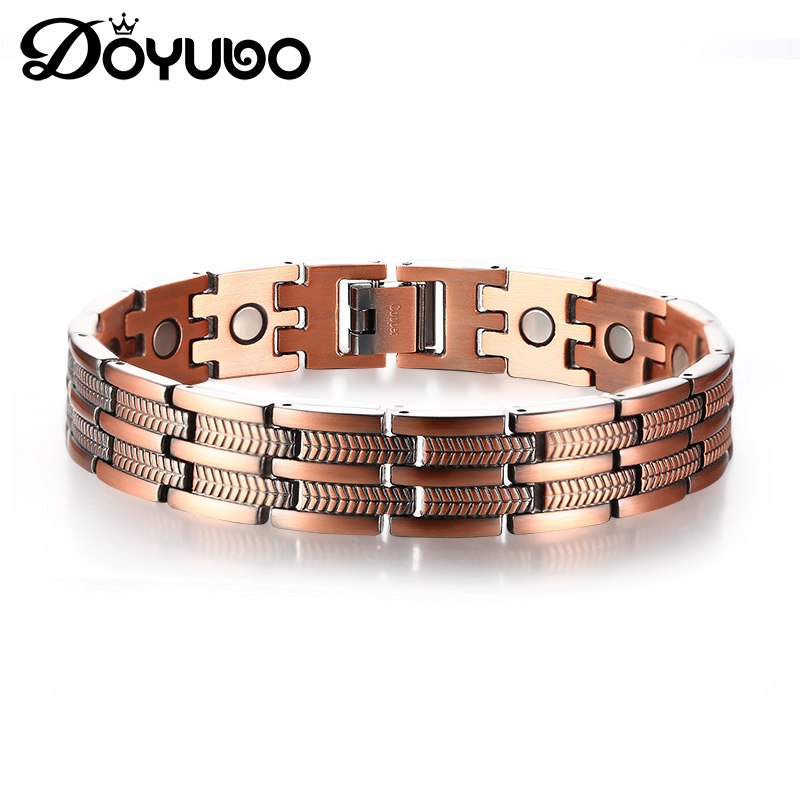 European 316L Stainless Steel Rose Gold Bangles With Magnet For Male Punk Style Men Bangles Fashion Fine Jewelry DD064