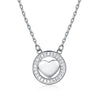 DR Authentic Platinum Color Round Hollow Heart Shape S925 Necklace 925 Sterling Silver Necklaces for Women Wedding Bride Jewelry