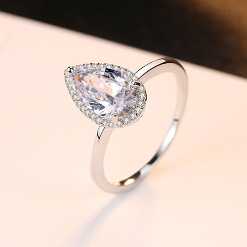 DR Brand 925 Sterling Silver Heart Shape Rings for Women with Mini Bling Bling CZ Crystal for Girl Valentne's D Gift