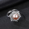 DR Brand Charms Pearl S925 Silver Rings with CZ Fine Jewellry for Women 2020 New Resizable Real 925 Sterling Silver Jewelry Gift