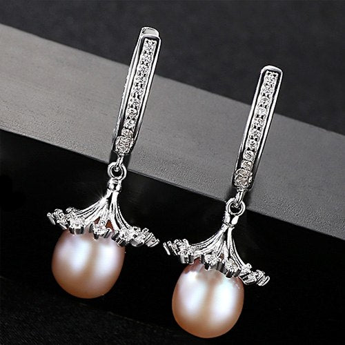 DR Brand European Style Loose Flowers Shape Charm Natural Pearl S925 Clip Earrings for Women Fine Jewelry Wholesale