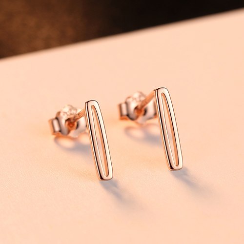 DR Brand Long Geometric Stud Earring Plated AAAAA 925 Sterling Silver Earrings Wedding Jewelry for Women Girl Fashion Party Gift