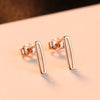DR Brand Long Geometric Stud Earring Plated AAAAA 925 Sterling Silver Earrings Wedding Jewelry for Women Girl Fashion Party Gift