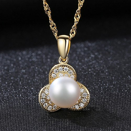 DR Brand Natural Pearls Petal Pendant With 925 Sterling Silver Charm Necklace For Women Wedding S925 Pearls Jewelry Party Gift