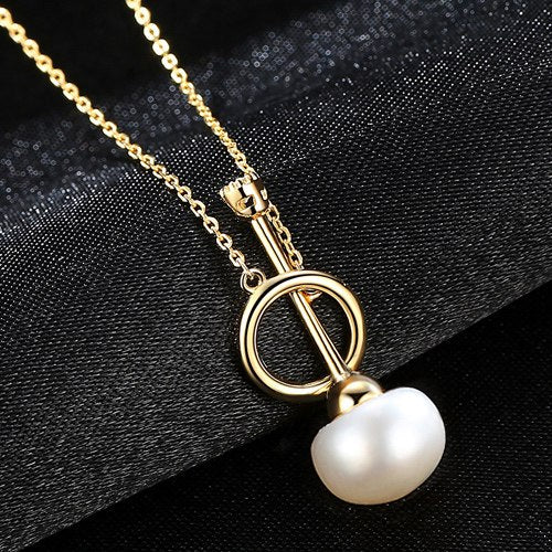 DR Brand Personality Horn Shape 925 Sterling Silver Jewelry Wholesale With Pearl Necklace Accessories For Women Ladies Gifts