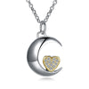 DR Classic Gold Moon and Heart S925 Necklace Authentic 925 Sterling Silver Certificate Necklaces for Women Wedding Fine Jewelry