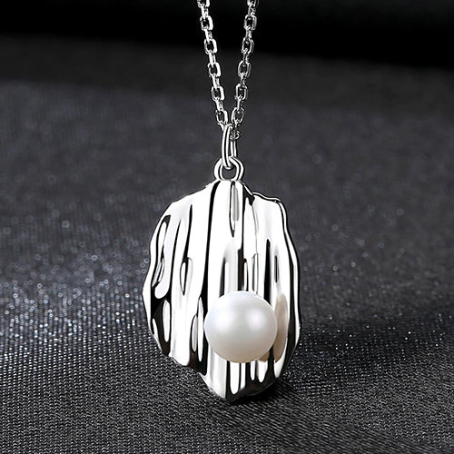 DR Elgant White Irregular Saquare Shape S925 Silver Pendant Necklace Mounting Single White Natural Pearl For Women Party