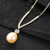 DR Fine Silver 925 Necklace Women Natural Pearl Cute Style Shining Gold Color Chain with Pendant Fine Jewellery