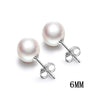 DR High Quality Pearl Silver 925 Stud Earrings Fine Jewelry 6MM White Shell Pearls S925 Earrings for Women Drop shipping