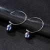 DR New Fashion Big Half Circle Earwire 925 Sterling Silver Drop Earring For Women Fine Pearl Paved Banquet Gifts