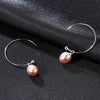DR New Fashion Big Half Circle Earwire 925 Sterling Silver Drop Earring For Women Fine Pearl Paved Banquet Gifts