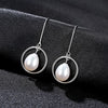 DR Original 6-7mm Natural Pearl Drop Earrings For Women Real 925 Sterling Silver Minima Dangling Earring Fine Jewellery