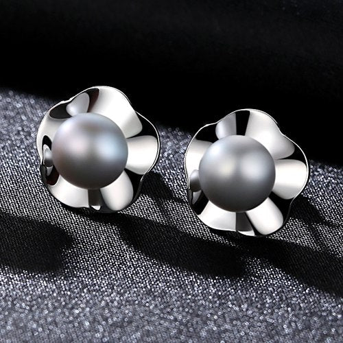 DR Plum Shape Bright 925 Sterling Silver Pearls Earrings AAAAA Pearl Stud Earrings for Women Jewelry Delicate Daily Wear Gift