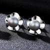 DR Plum Shape Bright 925 Sterling Silver Pearls Earrings AAAAA Pearl Stud Earrings for Women Jewelry Delicate Daily Wear Gift
