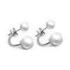 DR Real White Natural Pearl 925 Silver Stud Earrings Fine Jewelry Pearls Earrings for Women Size 6-8 MM High Quality