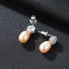 DR Romantic Exquisite Flowers Stud Earrings For Women Big Natural Pearl Party Jewelry Gift Factory Wholesale