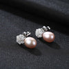 DR Romantic Exquisite Flowers Stud Earrings For Women Big Natural Pearl Party Jewelry Gift Factory Wholesale