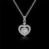 DR Shiny Big Zircon Heart Pendant S925 Necklace Genuine 925 Sterling Silver Necklaces for Women Crystal Wedding Jewelry Pendants