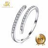 DR Simple Two Rows Shiny Zircon 925 Sterling Silver Rings for Women Genuine S925 Wedding Ring Engagement Bride Jewelry Anillo