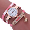 Top Brand Luxury Women Watches Fashion Casual Female Reloje Diamond Wrap Around Leatheroid Bracelet Quartz Wrist Watch Clock