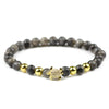 Natural Stone Men Charms Bracelets Black 6mm beads Spectrolite Copper Turtle Zircon Male Bangle Fashion Jewelry Dropship