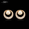 DWE310 Annular Simulated Pearl Rose Gold Color Stud Earrings For Women Cubic Zirconia Jewelry Wholesale