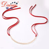 6-7mm Natural Pearl Necklace 99cm DIY Style Silk Ribbon Necklace