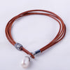 9-10mm Natural Baroque Pearl Bracelet Pearl & Leather Bracelet Wholesale Product New