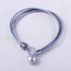 9-10mm Natural Baroque Pearl Bracelet Pearl & Leather Bracelet Wholesale Product New